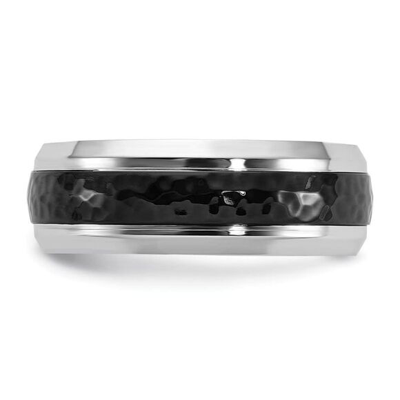 Chisel Cobalt Polished with Hammered Black IP-plated Center 8mm Band - Picture 7 of 8